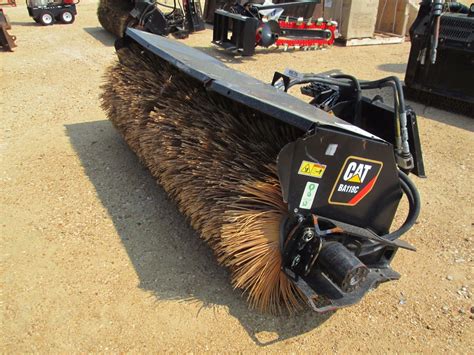 bucket broom skid steer|caterpillar skid steer attachments broom.